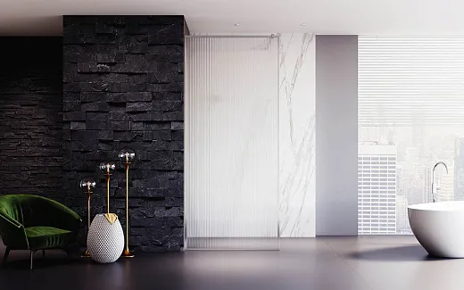 Душевой уголок Veconi KR-81F 100x200 рифленое стекло / профиль хром