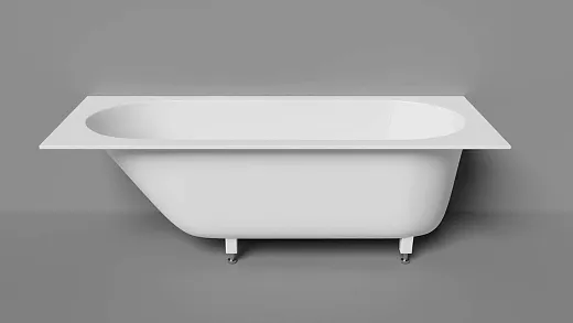 Ванна Salini Лофо UM12323, 180 х 80 см, из искусственного камня Солид Серфейс/Solid Surface, сифон, донный клапан, ножки, цвет белый матовый