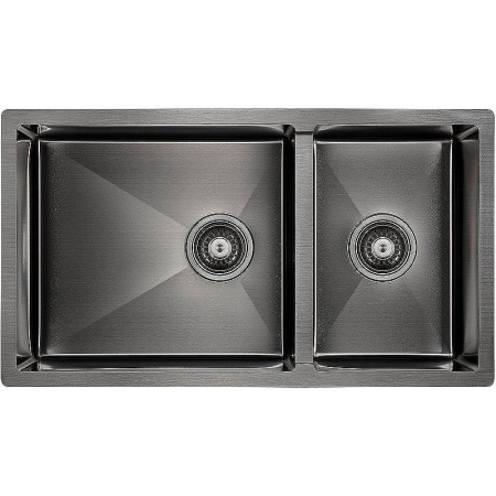 Кухонная мойка Paulmark Gerberg 78/2S Uni PM227844-GM вороненая сталь