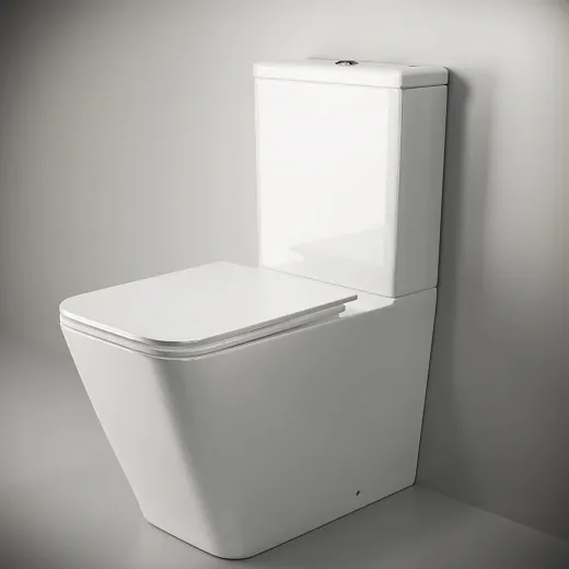 Напольный унитаз Ceramicanova Cubic Rimless CN1803, безободковый, с бачком, сиденье Soft Close, сантехфарфор, белый