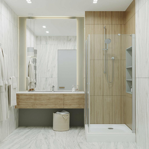 Душевой уголок Тритон Форта Хром А1 90x90 стекла прозрачные / профиль хром / с поддоном