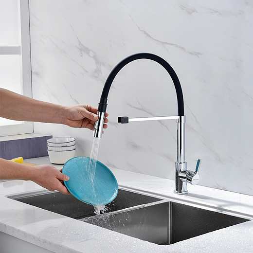 Смеситель PAULMARK HALT Ha214021-CR, (хром), гибкий излив