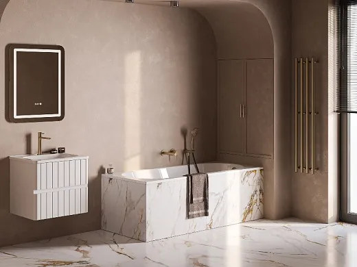 Ванна из искусственного камня Belux Борнео 160х70см, solid surface, белый матовый 18, 4810924297501