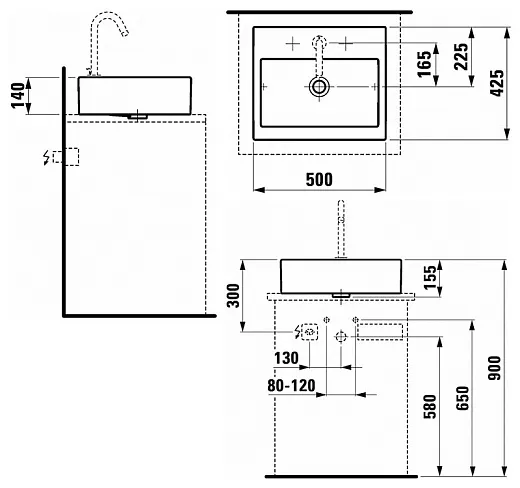 Умывальник Laufen Living City 50х42,5, 8114310001041