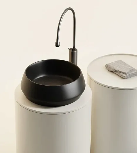 Умывальник Ceramicanova Maya CN12004MB 40см сантехфарфор накладной черный, CN12004MB