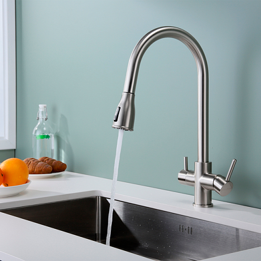 Смеситель PAULMARK LANGE La214212-NI, (стальной/никель) Смеситель PAULMARK LANGE La214212-NI, (стальной/никель)