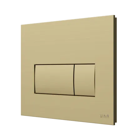 Кнопка смыва для инсталляции VitrA Root Square двойной смыв, брашированное золото 740-2325