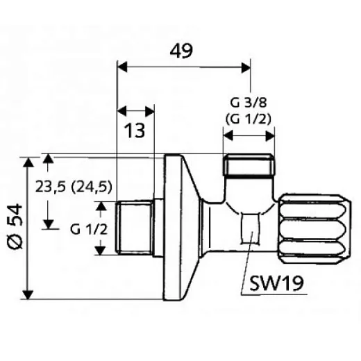 Угловой вентиль Schell Comfort 1/2"x3/8" c фильтром, 049480699