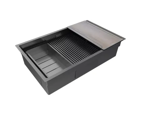Кухонная мойка PAULMARK NEXT-MULTI SINK 74 UNI PM787445-GM (вороненая сталь)