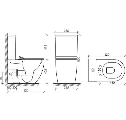 Унитаз-компакт Ceramicanova Metropol CN4001-BMB/CN4001-TMB, безободковый, быстросъемная крышка-сиденье микролифт, цвет черный матовый, сантехфарфор