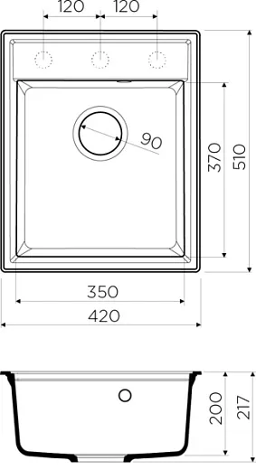 Мойка кухонная Omoikiri Daisen 42-BL 4993606 черная