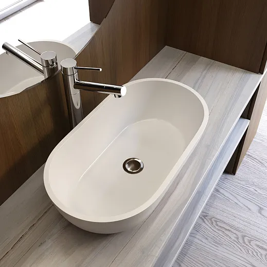 Раковина Holbi Mercury, 64x35, из Solid Surface