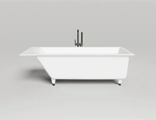 Ванна Salini Cascata Kit 104523MF, 180 х 80 см, из искусственного камня S-Stone, цвет белый матовый, покраска по RAL полностью