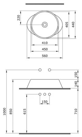 Раковина Bocchi Capri 1010-002-0125, белая матовая