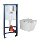 Инсталляция Grohe Rapid SL c безободковым унитазом Ceramicanova Metric Rimless, крышка микролифт, сантехфарфор, клавиша хром, комплект Santehnica.ru