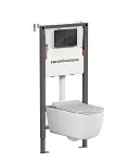 Инсталляция Ceramicanova Balance CN3005_121001MB, с безободковым унитазом New Day, сиденье микролифт, клавиша Circle черная матовая