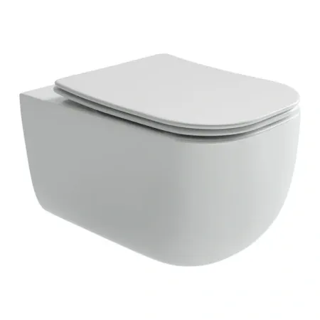 Подвесной унитаз Ceramicanova Noel CN3013 Rimless, безободковый, крышка микролифт, белый, сантехфарфор