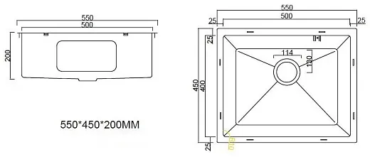 Мойка кухонная ARFEKA ECO AR 550*450 SATIN DECOR