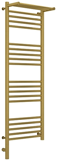 Полотенцесушитель электрический Сунержа Богема 3.0 1200 x 400 с полкой, ширина 43.2 см, высота 132.4 см, состаренная латунь, L/R