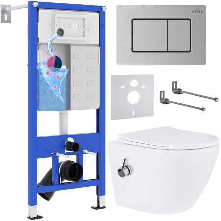 Комплект инсталляции с унитазом 6 в 1 Roxen StounFix Dual Fresh 968424 (состоит из: 710200, Steel 420280S, 530185-01Х) Комплект инсталляции с унитазом 6 в 1 Roxen StounFix Dual Fresh 968424 (состоит из: 710200, Steel 420280S, 530185-01Х)