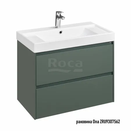 Тумба под раковину Roca Ona 80см , 78.5x45.0x56.5см, с 2 ящиками, зеленый матовый 857630513