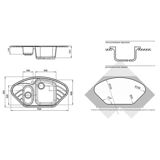 Мойка кухонная GRANFEST GF - C960E (серый)