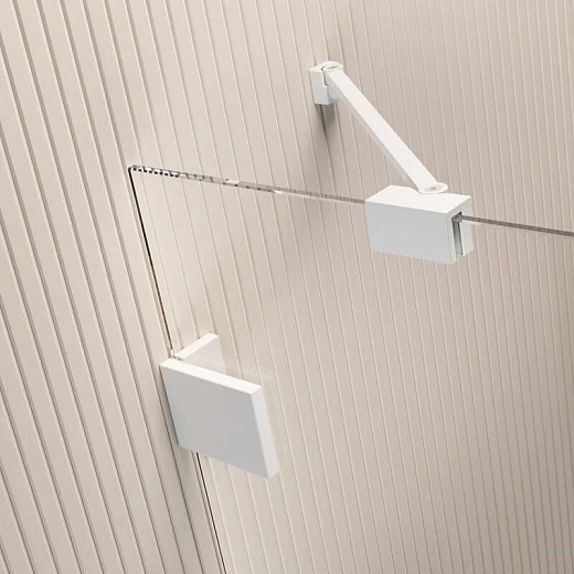 Душевая дверь Radaway Essenza Pro White KDJ 100L, 100 х 200 см, с неподвижной частью, стекло прозрачное, профиль белый, левая, 10097100-04-01L