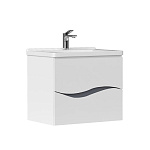 Тумба подвесная Volna Grey 80.2Y с умывальником Миранда белый глянец