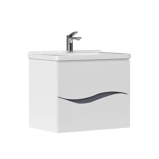 Тумба подвесная Volna Grey 80.2Y с умывальником Миранда белый глянец Тумба подвесная Volna Grey 80.2Y с умывальником Миранда белый глянец