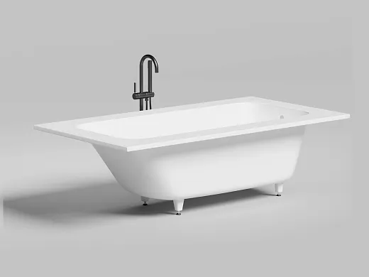 Ванна Salini Orlanda Plus 102014GF, 190 х 100 см, из искусственного камня S-Sense, цвет белый, покраска по RAL полностью