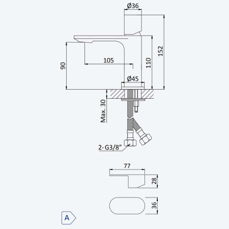 Смеситель для умывальника Bruma Adagio 1930000CR Chrome хром глянцевый
