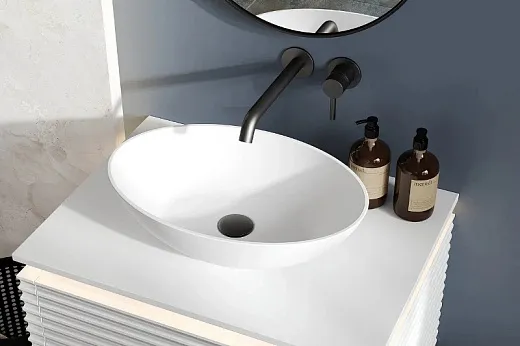 Умывальник Belux Дубай Д-900 для столешницы solid surface белый матовый, 4810924280978
