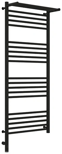 Полотенцесушитель электрический Сунержа Богема 3.0 1200 x 500 с полкой, ширина 53.2 см, высота 132.4 см, матовый черный, L/R