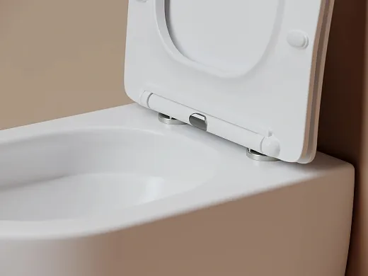 Подвесной унитаз Ceramicanova Метрополь (Metropol) с сиденьем с микролифтом из дюропласта, смыв Торнадо, безободковый, белый, CN4002TMW