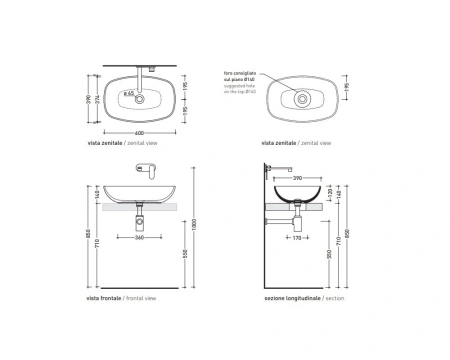 Умывальник Flaminia ND60A 60x39 белый Умывальник Flaminia ND60A 60x39 белый