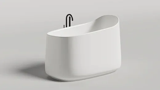 Ванна Salini Cascata Oriente Ofuro 1043101MF, 140 х 80 см, из искусственного камня S-Sense, цвет белый матовый, покраска по RAL полностью