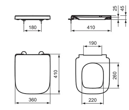 Крышка-сиденье Ideal Standard I.Life S T473701 с микролифтом, петли хром 48 см