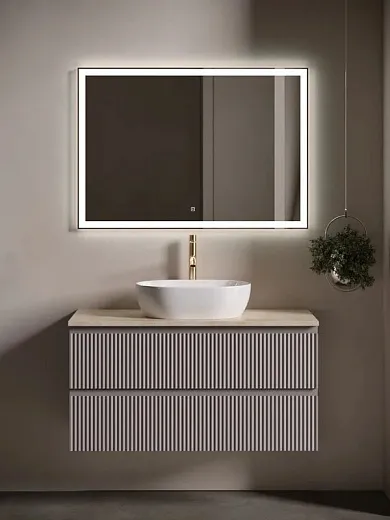 Столешница Sancos, 100 х 46 см, с отверстием под смеситель, цвет Kreman, TT100A2X