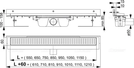 Душевой лоток AlcaPlast APZ4-950 Flexible