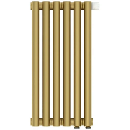 Радиатор отопления Сунержа Эстет-00 EU50, 6 секций, нижнее подключение, цвет матовое золото, 032-0322-5006