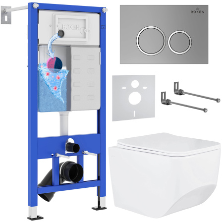 Комплект инсталляции с унитазом 6 в 1 Roxen StounFix Dual Fresh 532055 (состоит из: 710200, Santi 410260M, 530145-01) Комплект инсталляции с унитазом 6 в 1 Roxen StounFix Dual Fresh 532055 (состоит из: 710200, Santi 410260M, 530145-01)