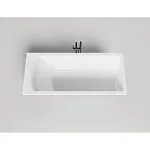 Ванна Salini Cascata Kit 104513MF, 180 х 80 см, из искусственного камня S-Sense, с донным клапаном, цвет белый матовый, покраска по RAL полностью