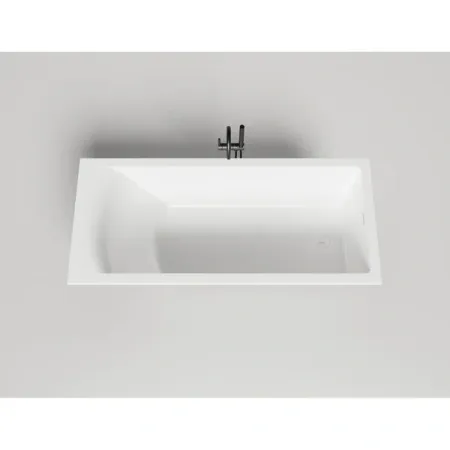 Ванна Salini Cascata Kit 104513MF, 180 х 80 см, из искусственного камня S-Sense, с донным клапаном, цвет белый матовый, покраска по RAL полностью