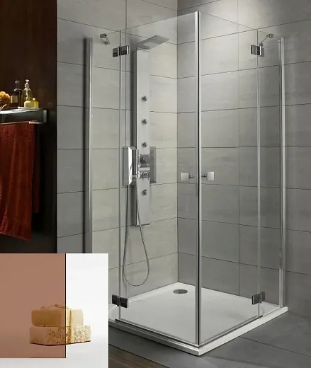 Душевой уголок Radaway Almatea KDD 100L*100R, 100 x 100 х 195 см стекло коричневое, профиль хром, 32172-01-08N