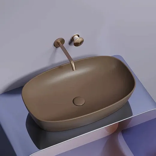 Раковина Ceramicanova Element CN6049MDB, 60 см, сантехфарфор, цвет темно-коричневый матовый