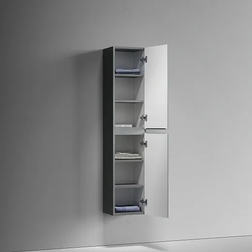 Шкаф-пенал Sancos Сноб Р (Snob R) 35x35x165см, подвесной, темный антрацит матовый, PSNR35MDH