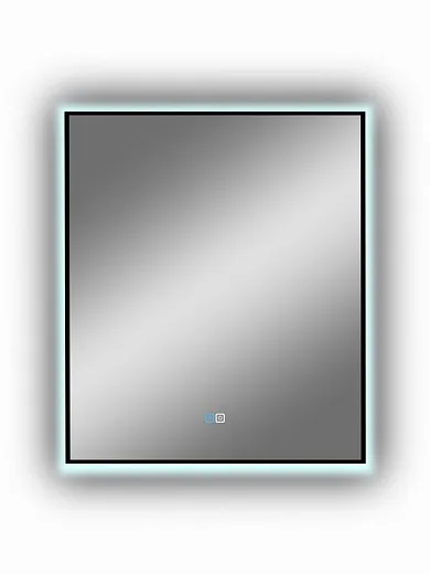Зеркало Континент Amer 600x700 черная краска, открытая подсветка, антизапотевание ЗЛП2273