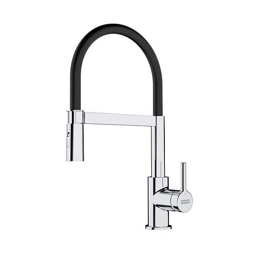 Смеситель для кухни FRANKE Lina Semi-pro,хром/черный, гибкий излив