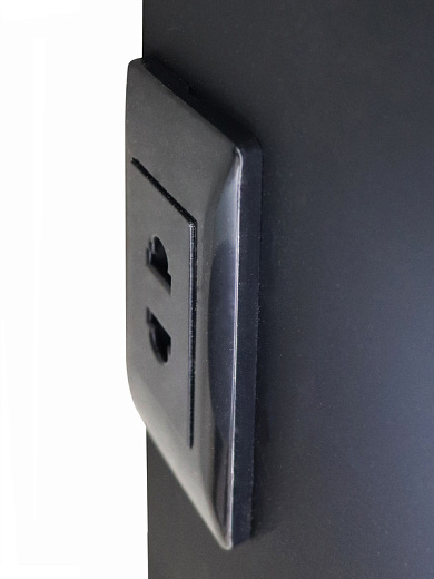 Зеркальный шкаф Torneo Black d700 оборачиваемая модель, розетка МВК084