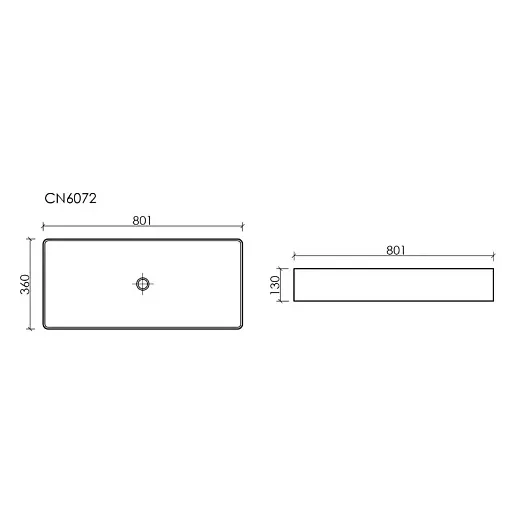 Умывальник Ceramicanova Element CN6072MB 80см сантехфарфор черный матовый, CN6072MB